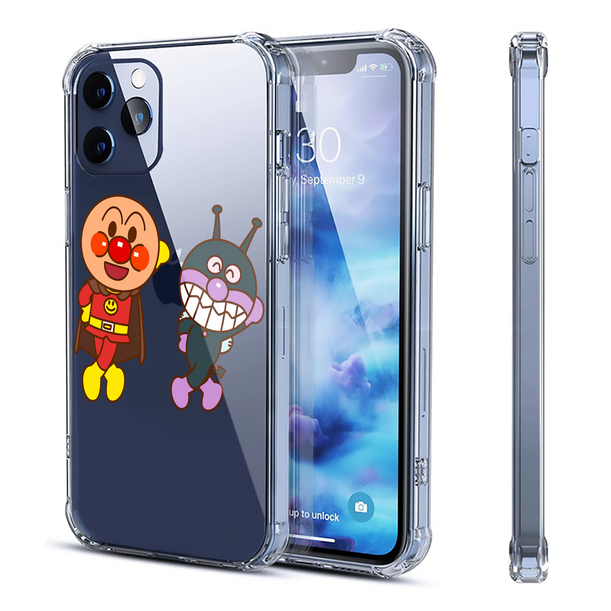 （画像用） アンパンマン Anpanman 【iPhone 12シリーズ対応】透明スマホケース（クリアソフトケース）